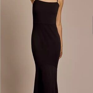 Spaghetti Strap Crepe Mermaid Dress